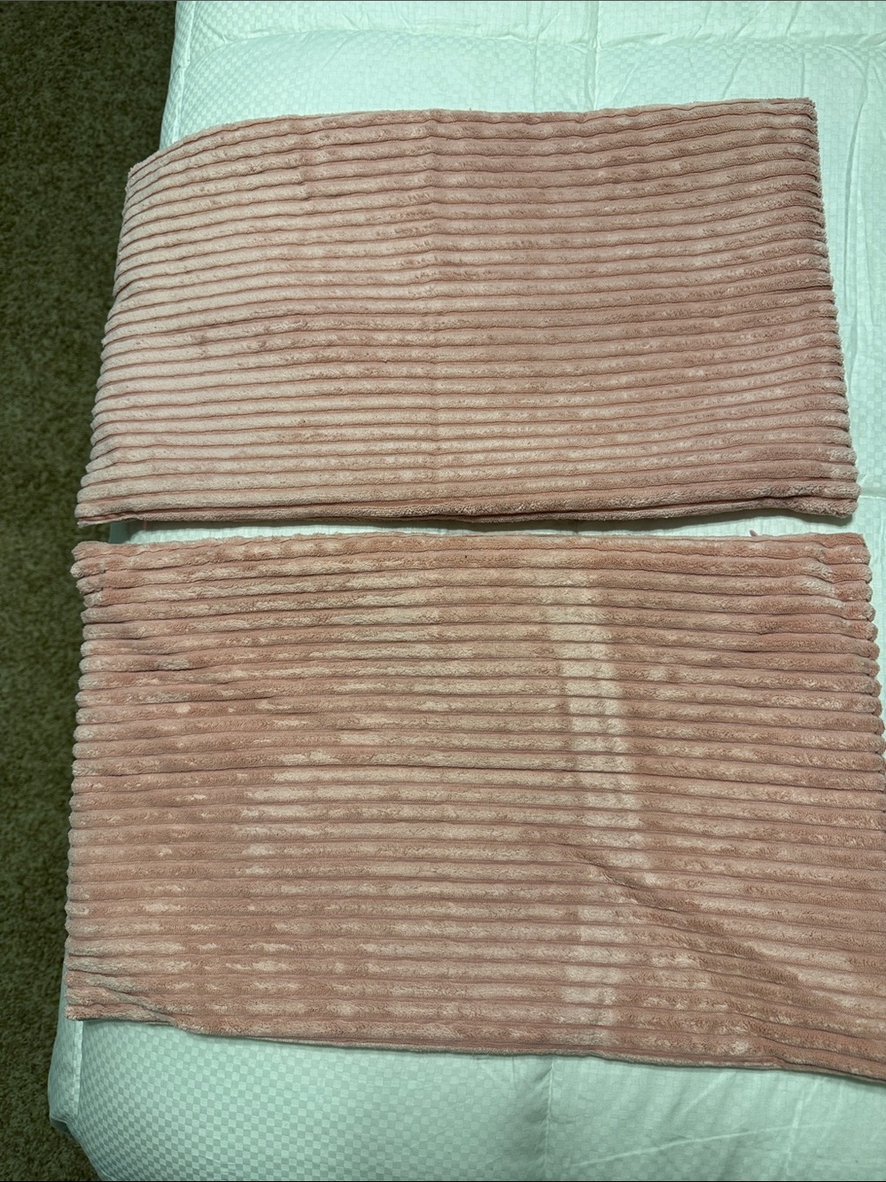 Plush Ribbed Pillow Shams in Blush Pink set of 2 - 20” x 11”